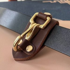 Porte-clés cuir vintage homme – attache ceinture avec crochet cuivre vieilli – style motard fait main
