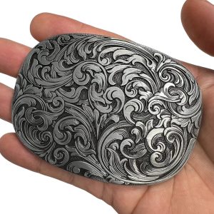 Boucle de ceinture rétro western – Motif gravé style cowboy en métal, look vintage pour tenue motarde, festival ou tenue de travail