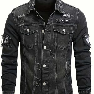 Veste en jean pour homme – Coupe classique, denim robuste – Style décontracté pour toutes saisons