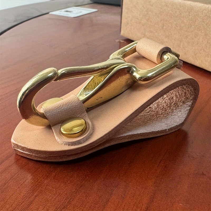 Porte-clés cuir vintage homme – attache ceinture avec crochet cuivre vieilli – style motard fait main – Image 9