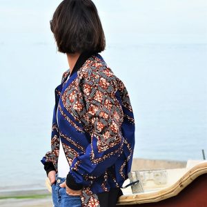 Veste Bomber Femme en tissu wax Touba