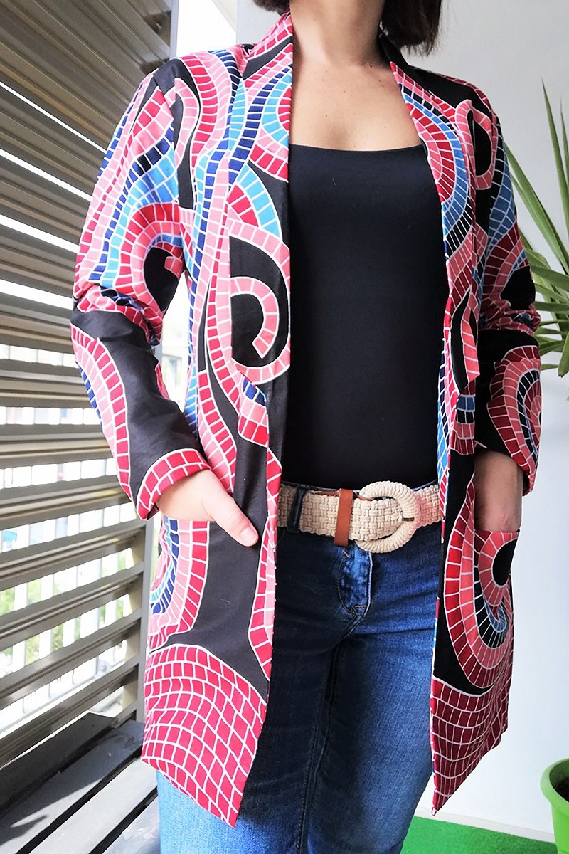 Veste blazer en tissu wax Saly