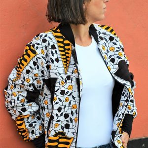 Veste Bomber Femme en tissu wax La Somone